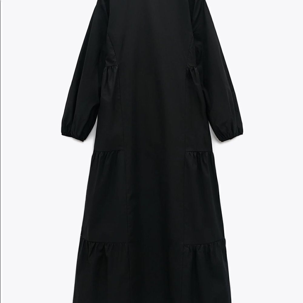 VOLUMINOUS POPLIN DRESS ZARA BLACK - Picture 4 of 6